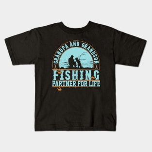 Grandma granddaughter fishing partner for life Kids T-Shirt